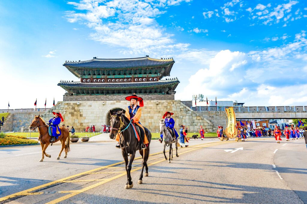 Traditional royal procession in Suwon